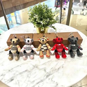 Thomas Teddy Bear Bag Charm Designer Womens Mens Keychain 패션 귀여운 만화 키 체인 자동차 키 펜던트 배낭 백 액세서리 CSD2404241