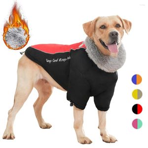 Dog Apparel Winter Dogs Fur Collar Jacket Waterproof Warm Medium Large Clothes Reflective Labrador Vest Coat German Shepherd Costumes