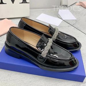 Scarpe casual vera mocassini cristallini in pelle scamosciata in pelle vera pelle nera topi classici slittamento retrò su donne pompe comode abiti giornalieri muli