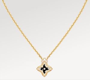 With BOX Classic Designer Necklaces Black Diamond Pendant Necklace for Women Girls 316L Titanium Steel Wedding Jewelry High Quality