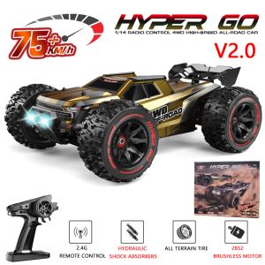 CAR MJX HYPER GO 14209 14210 1/14 CARRO RC sem escova 2.4G 4WD Electric High Speed Remote Control Drift Monster Truck for Kids