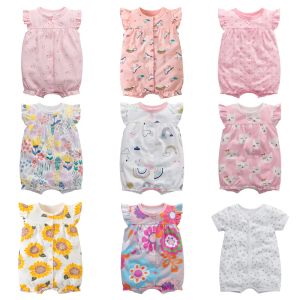 Jednopopeces Summer Bodysuit for Noworod Baby Romper Boys Ubrania dziewcząt 100% bawełny czysty body dla niemowląt miękki kombinezon z krótkim rękawem