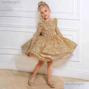 Girls Dresses Wituil Kids Dress for Golden Tulle Girl Girl Girl Elegant Princess Party Pageant Abito formale Battesimo Vengo Drop Delivery Baby Otsql