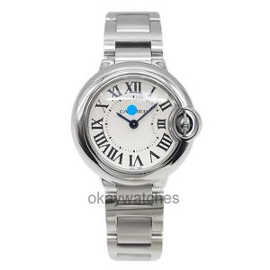 Ratt som arbetar automatiska klockor Carter 28mm Blue Balloon Series Silver White Plate Quartz Watch Womens W 6 9 0 1 Z 4