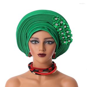 Ubranie etniczne ręcznie robione afrykańskie kobiety hidżab bonnet chemo czapka auto żelki nagłówek już Made Turban Aso Oke Nigerian Wedding Party