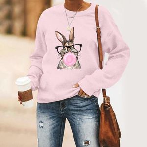 Women's T Shirts Jacket Sweatshirt Women Ladies Spring/Summer Round Neck Easter Festival Happy Sweatshirts Pullover Cotton