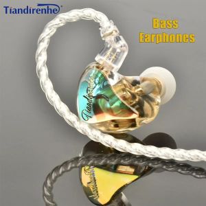 Headphones Tiandirenhe TD15 Colorful Flickered Resin HIFI Earphone 0.78 for TFZ cable HiFi bass Earbuds Dynamic DJ Stage Fever IEM and mic