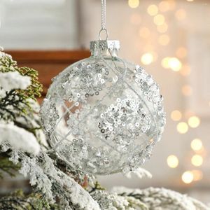 Figurki dekoracyjne 8 cm/3 cali 9 cm/3.5 cali dekoracja świąteczna przezroczystą szklaną kulę inkrustowaną z cegły biały huśtający się psa ozdobny