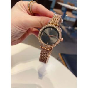 33mm New Women Channel Watches Fashion Rose Gold Watch Bracelet Set Setties Wristwatches Aço inoxidável Correia de prata feminino Feminino Relógio