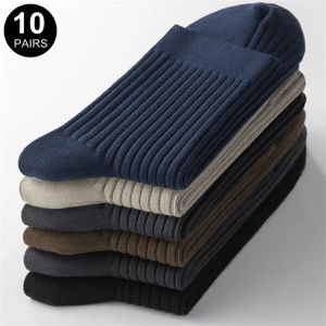 Calzini 10 paia/set uomini calze di cotone lungo affari di alta qualità addensare calzini caldi per l'autunno inverno maschio termico