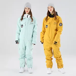 Gacche da sci 2024 Women con cappuccio con cappuccio da sci salto da sci Outdoor One pezzi Sumpe Snow femmina Waterproof Woman Snowboard Outfits