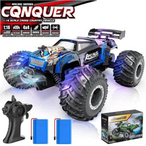 Carros de controle remoto carros rc para meninos 25 km/h de carro rápido para adultos rtr 2wd Off Road Monster Truck com luzes LED Lights Radio Toys Gifts Kids