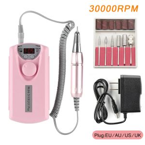 Drills Professional Manicure Manchine Set 30000 RPM Electric Nail Drill Bits Mill Cutter Nail File Sander Gel Polish Pedicure Tool Kits