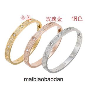 High End jewelry bangles for Carter womens Five generation titanium steel 18K Rose Gold Diamond screw lovers eternal Bracelet Original 1:1 With Real Logo and box