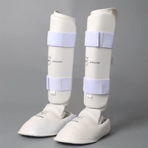 Products White Karate Knee Warmer Taekwondo Shin Guard Boxing Gloves Shank Foot Protector Men Sports Socks Adult Kids