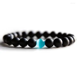 Bracciale per tallone di Strand Opal per uomini neri 8 mm Guarigione naturale Reiki Preghiera perle yoga Banghi S M L Dimensioni