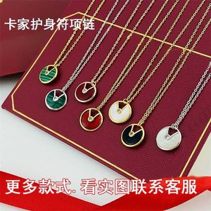 Seiko Edition Original Carter Amulet Pendant Womens 18K Rose Gold Plated Colorless Red Jade Cord Chain Pendant Simple Necklace