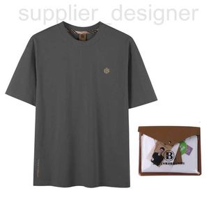 Herr t-shirts designer 24 sommar ny rund hals t-shirt fast färg bokstav broderade korta ärmar lösa babaosen baba ljus lyx pshr