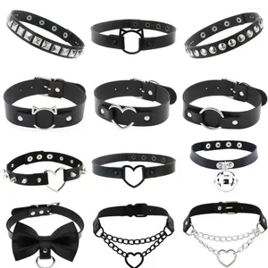 CHOKER KMVEXO Кожаный кожаный панк -воротниц женщины мужчины заклепки с шипами хутчика Крентное ожерелье Гот Ювелирные украшения готические эмо -аксессуары