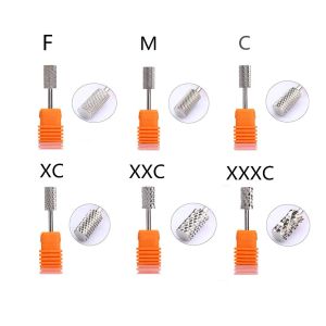 Bits Tungsten Nail Drill Bits Flat Top Sharp Large Barrel Milling Cutter Rotary Head to Nails for Acrylic Shaping Nail Gel Remove