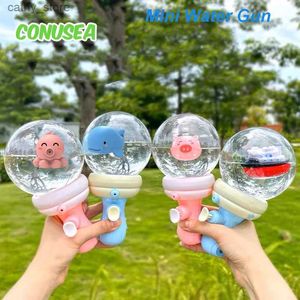 Gun Toys Water Gun Led Cute Mini Guns Dziecięcy kreskówka Spray Pistols Machine Baby Bath Toys dla dzieci na świeżym powietrzu impreza basenowa TOL2404