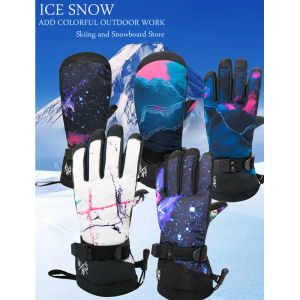 Handskar vattentäta snöhandskar för vuxna, vindtät skidutrustning, snowboardutrustning, femfinger och PLAM, utomhussportmanten, vinter