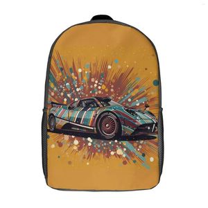 Rucksack Speed Sportwagen Retro mehrfarbige Rucksäcke im Freien Jungen Mädchen Design atmungsaktiv