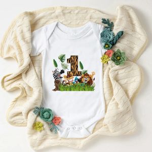 Spettacoli unici per il primo compleanno baby boy bodysuits carine animali da stampa animale abiti da neonato