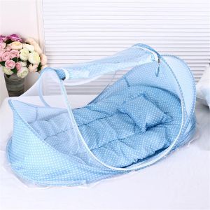 Pillows Summer Baby Mosquito Net Baby Bedding Crib Threepiece Suit Foldable Netting Bed Mattress Pillow Portable Child Sleep Net 02 Y