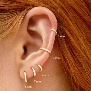 Earrings 925 Sterling Silver 1Pair Earrings For Women/Men Small Hoop Earrings Size 6mm/7mm/8mm/9mm Nose Ring Body piercing jewelry