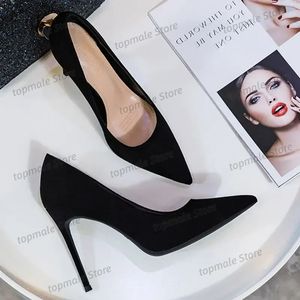 Teli di tendenza del designer di lusso tacchi a spillo eleganti eleganti abiti sexy feste nere scarpe nere