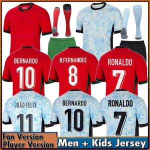 2024 Euro Cup Portuguesa Portugal Soccer Jerseys Ronaldo Joao Felix Pepe Bermardo B.Fernandes Camisa de Futebol 24 25 J.Moutinho Football Shirt Men KIDS KIT AL NASSR FC