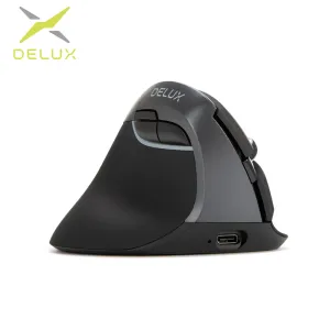 Fareler Delux M618ZD Sol El Ergonomik Kablosuz Dikey Fare Bluetooth 2.4GHz RGB Şarj Edilebilir Sessiz Fareler Ofis İçin