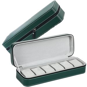 Titta på Box Dragkedjan Travel Case Luxury PU Leather Storage Jewel Collection Display Holder Organizer för män Kvinnor 240412