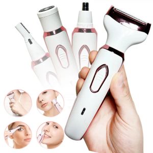 Shavers Electric Razor for Women 4in1 Lady Electric Shaver para o rosto das pernas do nariz e aparador de biquíni nas axine