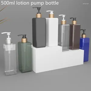 Förvaringsflaskor 20 st 500 ml husdjur dispenser schampo dusch gel lotion pump flaska tom fyrkantig hand sanitizer kropp tvätt behållare