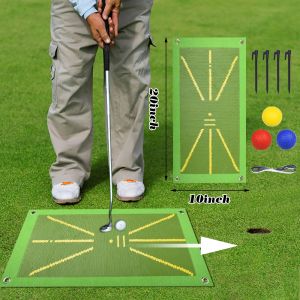 Aids Premium Impact Golf Mat Path Feedback Golf Practice Mat | Advanced Guides and Rubber Backing Golf Hitting Mat