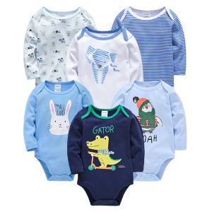 Pieces 2023 Baby Bodysuit de manga longa Primavera Autumn meninos Roupas de corpo Bebe desenho animado impresso de 024 meses