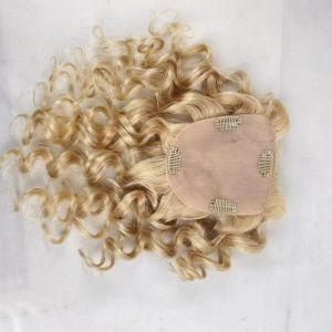 Toppers #613 Европейская волнистая remy remy Human Hair Topper для женщин 12x13 см кожи головы кожи головокружение Blonde Blonde Deshatable Clip в кусочке волос для тонких волос
