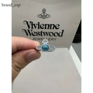 Viviane Westwood Ring Empress Dowager Xis High Quality Saturn Rotatable Glass Beads with Micro Set Zircon Ring Small and High End Elegant and Elegant Jewelry 876