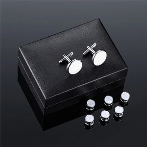 Cufflinks per camicia da uomo in metallo di rame set da uomo Scatola per cuffink Luxury Mens Cuff Links e Stud Set Jewelry Regali per clip Business 240408