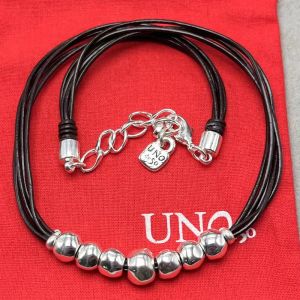 Necklaces 2023 UNOde50 European and American New Product Hot Selling Fashion Leather Rope Bead Necklace Women's Romantic Jewelry Gift Bag