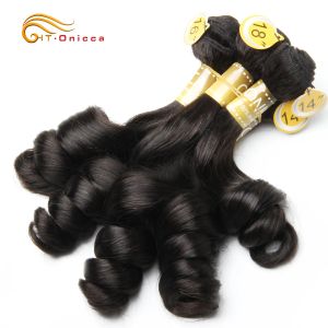 織り織り巻き毛の束5 pcs/lotペルーの人間の髪の束卵カール髪自然色の人間の黒人女性の髪