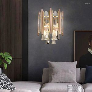 Wall Lamp Postmodern Crystal Lamps Creative Bedroom Bedside Fixture Simple Living Room Stair Background Light Luxury 5139#