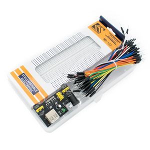 3.3V/5V MB102 Breadboard power module+MB-102 830 points Solderless Prototype Bread board kit +65 Flexible jumper wires