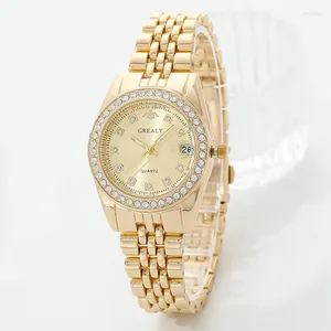 Relógios de luxo da moda Relógios de moda Relógios Ladies Quartz Classic Gold Silver Simple Femme Stainless Steel Band relógios