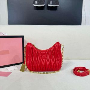 Designer bags texture Mius2024 autumn/winter new pleated bag pleated bag chain strap single shoulder bag crossbody Bag underarm bag crescent Bags