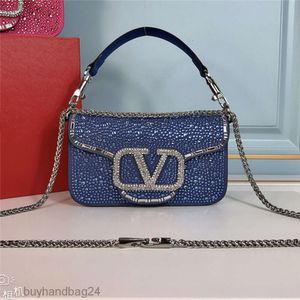 Small Light Vlogoo Letter Brass Designer Shoulder Bag Square Crystal Woman Handbag Valens Magnetic Buckle New Luxury Single Bags Portable Messenger 19DP