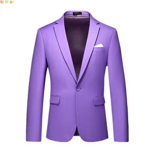 Jackets Violet Single Button Formal Business Wedding Dress Coat Men's Fashion Slim Fit Men Suit Jacket White Black Blazer Homme 6xl