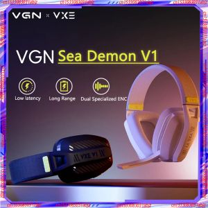 Headphones VGN VXE Sea Demon V1 Game Earphones Bluetooth 5.3/2.4G Dual Mode Lightweight Design Headphones with Mac Computer Esports Earphon
